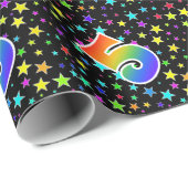 Kleurrijke sterren + regenboogpatroon "5" Event # Cadeaupapier (Rol Hoek)