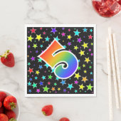 Kleurrijke sterren + regenboogpatroon "5" Event # Servet (Insitu)