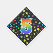 Kleurrijke sterren + regenboogpatroon "5" Event # Servet (Hoek)
