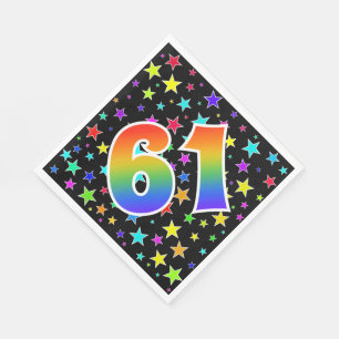 Kleurrijke sterren + regenboogpatroon "61" Event # Servet