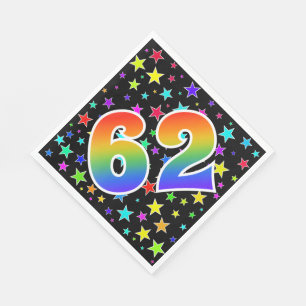 Kleurrijke sterren + regenboogpatroon "62" Event # Servet