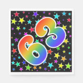 Kleurrijke sterren + regenboogpatroon "63" Event # Servet
