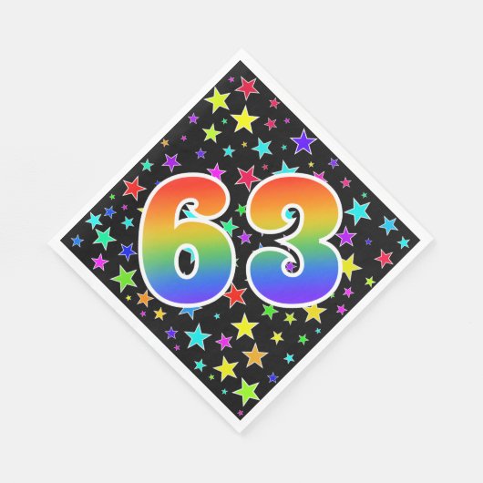 Kleurrijke sterren + regenboogpatroon "63" Event # Servet