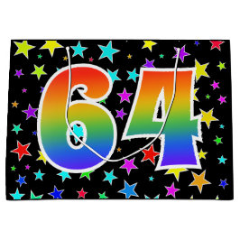 Kleurrijke sterren + regenboogpatroon "64" Event # Groot Cadeauzakje