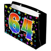 Kleurrijke sterren + regenboogpatroon "64" Event # Groot Cadeauzakje (Achterkant Gekanteld)