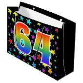 Kleurrijke sterren + regenboogpatroon "64" Event # Groot Cadeauzakje (Voorkant Gekanteld)