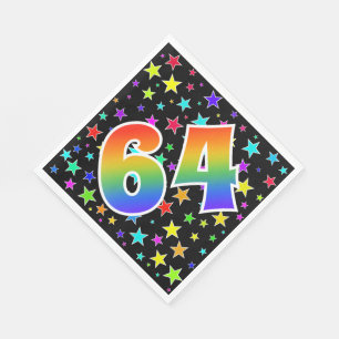 Kleurrijke sterren + regenboogpatroon "64" Event # Servet