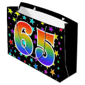 Kleurrijke sterren + regenboogpatroon "65" Event # Groot Cadeauzakje (Achterkant Gekanteld)