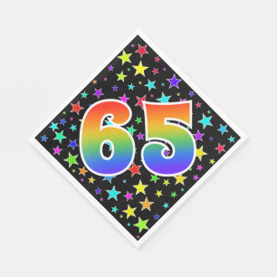 Kleurrijke sterren + regenboogpatroon "65" Event # Servet