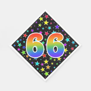 Kleurrijke sterren + regenboogpatroon "66" Event # Servet