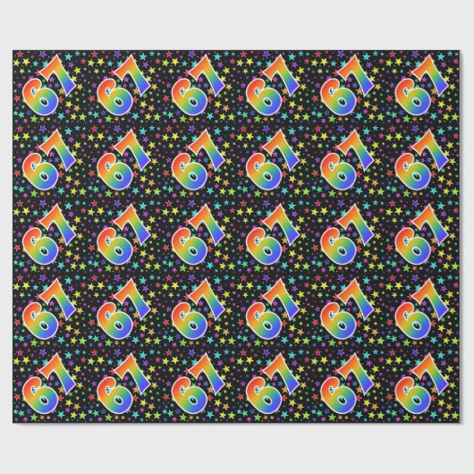 Kleurrijke sterren + regenboogpatroon "67" Event # Cadeaupapier (Vlak)