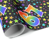 Kleurrijke sterren + regenboogpatroon "67" Event # Cadeaupapier (Rol Hoek)
