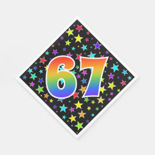 Kleurrijke sterren + regenboogpatroon "67" Event # Servet