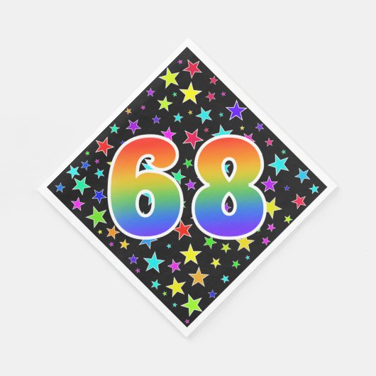 Kleurrijke sterren + regenboogpatroon "68" Event # Servet (Hoek)