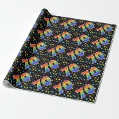 Kleurrijke sterren + regenboogpatroon "70" Event # Cadeaupapier (Uitgerold)