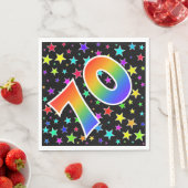 Kleurrijke sterren + regenboogpatroon "70" Event # Servet (Insitu)