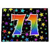 Kleurrijke sterren + regenboogpatroon "71" Event # Groot Cadeauzakje (Voorkant)