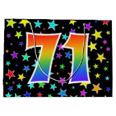 Kleurrijke sterren + regenboogpatroon "71" Event # Groot Cadeauzakje (Achterkant)