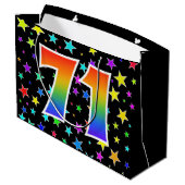 Kleurrijke sterren + regenboogpatroon "71" Event # Groot Cadeauzakje (Achterkant Gekanteld)