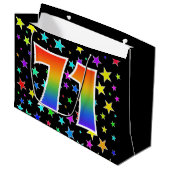 Kleurrijke sterren + regenboogpatroon "71" Event # Groot Cadeauzakje (Voorkant Gekanteld)