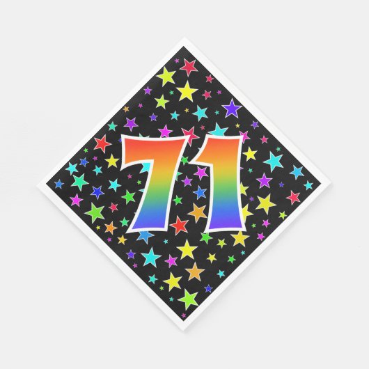Kleurrijke sterren + regenboogpatroon "71" Event # Servet (Hoek)