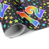 Kleurrijke sterren + regenboogpatroon "72" Event # Cadeaupapier (Rol Hoek)