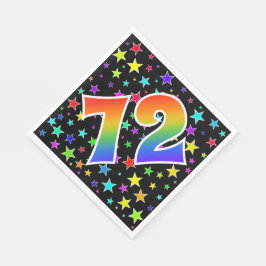 Kleurrijke sterren + regenboogpatroon "72" Event # Servet