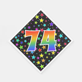 Kleurrijke sterren + regenboogpatroon "74" Event # Servet