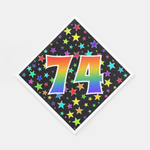 Kleurrijke sterren + regenboogpatroon "74" Event # Servet