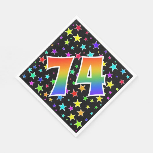 Kleurrijke sterren + regenboogpatroon "74" Event # Servet (Hoek)