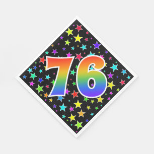 Kleurrijke sterren + regenboogpatroon "76" Event # Servet