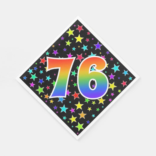 Kleurrijke sterren + regenboogpatroon "76" Event # Servet (Hoek)