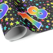 Kleurrijke sterren + regenboogpatroon "78" Event # Cadeaupapier (Rol Hoek)
