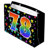 Kleurrijke sterren + regenboogpatroon "78" Event # Groot Cadeauzakje (Achterkant Gekanteld)