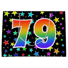 Kleurrijke sterren + regenboogpatroon "79" Event # Groot Cadeauzakje