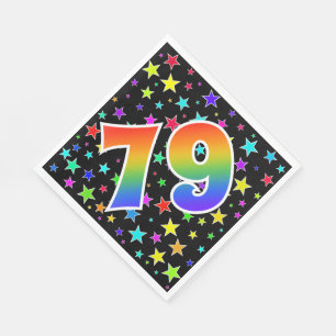 Kleurrijke sterren + regenboogpatroon "79" Event # Servet