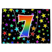 Kleurrijke sterren + regenboogpatroon "7" Event # Groot Cadeauzakje (Achterkant)