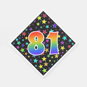 Kleurrijke sterren + regenboogpatroon "81" Event # Servet