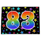 Kleurrijke sterren + regenboogpatroon "83" Event # Groot Cadeauzakje (Voorkant)