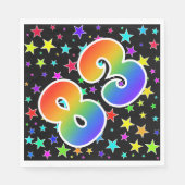Kleurrijke sterren + regenboogpatroon "83" Event # Servet (Voorkant)
