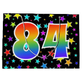 Kleurrijke sterren + regenboogpatroon "84" Event # Groot Cadeauzakje (Achterkant)