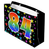 Kleurrijke sterren + regenboogpatroon "84" Event # Groot Cadeauzakje (Achterkant Gekanteld)
