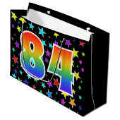 Kleurrijke sterren + regenboogpatroon "84" Event # Groot Cadeauzakje (Voorkant Gekanteld)