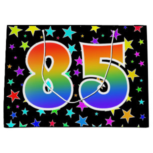 Kleurrijke sterren + regenboogpatroon "85" Event # Groot Cadeauzakje
