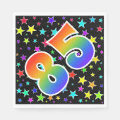 Kleurrijke sterren + regenboogpatroon "85" Event # Servet (Voorkant)