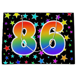 Kleurrijke sterren + regenboogpatroon "86" Event # Groot Cadeauzakje