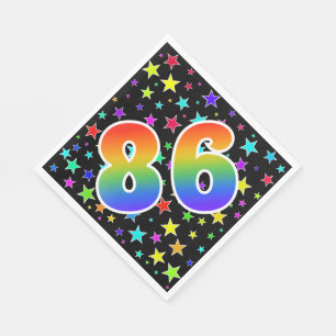 Kleurrijke sterren + regenboogpatroon "86" Event # Servet
