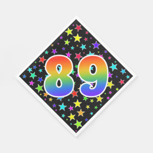 Kleurrijke sterren + regenboogpatroon "89" Event # Servet