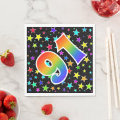 Kleurrijke sterren + regenboogpatroon "91" Event # Servet (Insitu)