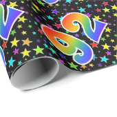 Kleurrijke sterren + regenboogpatroon "92" Event # Cadeaupapier (Rol Hoek)